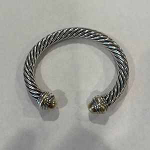 David Yurman cable bracelet. Silver and gold.